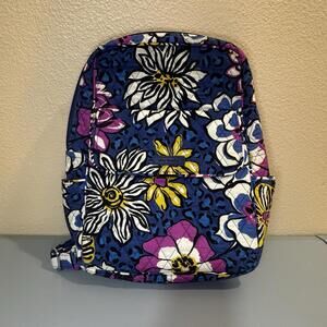Vera Bradley African Violet Small Quilted Purse, Bag, Backpack W/Hot Pink Lining